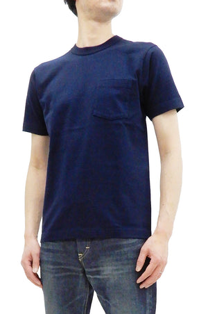 Whitesville Men's Plain Pocket T-Shirt - Short Sleeve Crewneck Loopwheel Tee (One-Wash) WV78932 by Toyo Enterprises 128 Navy-Blue