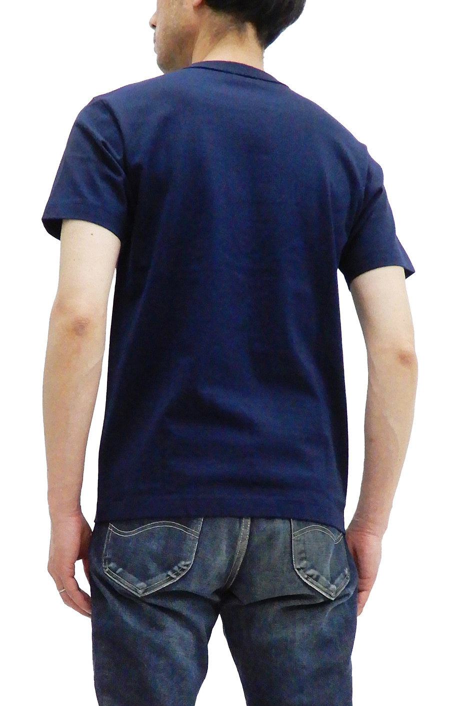 Whitesville Men's Plain Pocket T-Shirt - Short Sleeve Crewneck Loopwheel Tee (One-Wash) WV78932 by Toyo Enterprises 128 Navy-Blue