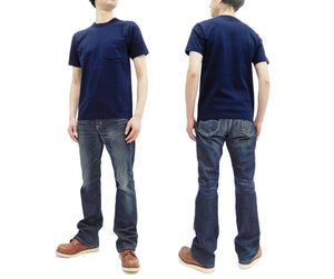 Whitesville Men's Plain Pocket T-Shirt - Short Sleeve Crewneck Loopwheel Tee (One-Wash) WV78932 by Toyo Enterprises 128 Navy-Blue