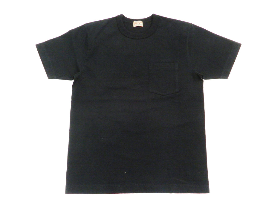Whitesville Men's Plain Pocket T-Shirt - Short Sleeve Crewneck Loopwheel Tee (One-Wash) WV78932 by Toyo Enterprises 119 Black