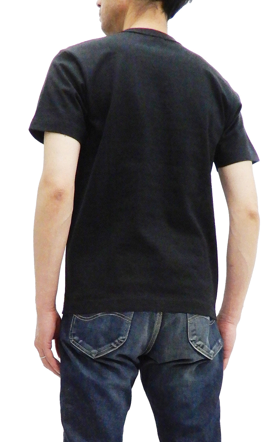 Whitesville Men's Plain Pocket T-Shirt - Short Sleeve Crewneck Loopwheel Tee (One-Wash) WV78932 by Toyo Enterprises 119 Black