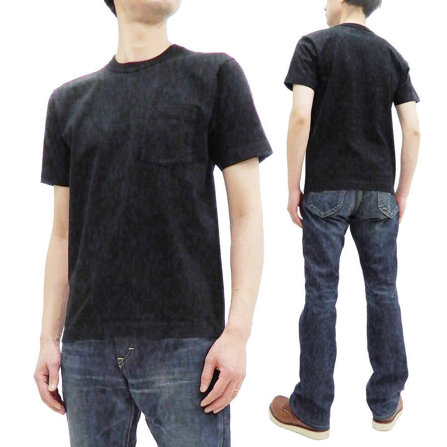Whitesville Men's Plain Pocket T-Shirt - Short Sleeve Crewneck Loopwheel Tee (One-Wash) WV78932 by Toyo Enterprises 119 Black
