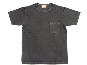 Whitesville Men's Short Sleeve Pigment-Dyed Pocket T-Shirt, Heavyweight Tubular Cotton Jersey Plain Tee, Made in Japan by Toyo Enterprises (WV79531 119 Faded Black)
