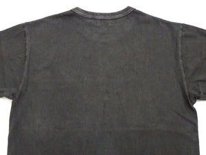 Whitesville Men's Short Sleeve Pigment-Dyed Pocket T-Shirt, Heavyweight Tubular Cotton Jersey Plain Tee, Made in Japan by Toyo Enterprises (WV79531 119 Faded Black)