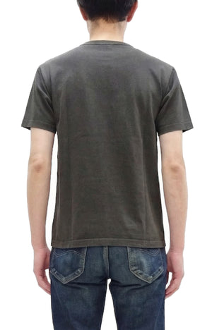 Whitesville Men's Short Sleeve Pigment-Dyed Pocket T-Shirt, Heavyweight Tubular Cotton Jersey Plain Tee, Made in Japan by Toyo Enterprises (WV79531 119 Faded Black)