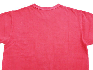 Whitesville Men's Short Sleeve Pigment-Dyed Pocket T-Shirt, Heavyweight Tubular Cotton Jersey Plain Tee, Made in Japan by Toyo Enterprises (WV79531 165 Faded Red)