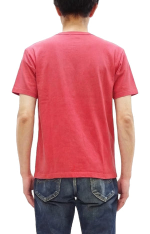 Whitesville Men's Short Sleeve Pigment-Dyed Pocket T-Shirt, Heavyweight Tubular Cotton Jersey Plain Tee, Made in Japan by Toyo Enterprises (WV79531 165 Faded Red)