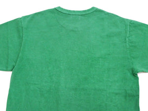 Whitesville Men's Short Sleeve Pigment-Dyed Pocket T-Shirt, Heavyweight Tubular Cotton Jersey Plain Tee, Made in Japan by Toyo Enterprises (WV79531 144 Faded Kelly Green)