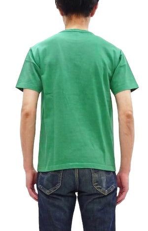 Whitesville Men's Short Sleeve Pigment-Dyed Pocket T-Shirt, Heavyweight Tubular Cotton Jersey Plain Tee, Made in Japan by Toyo Enterprises (WV79531 144 Faded Kelly Green)