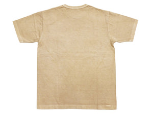Whitesville Men's Short Sleeve Pigment-Dyed Pocket T-Shirt, Heavyweight Tubular Cotton Jersey Plain Tee, Made in Japan by Toyo Enterprises (WV79531 133 Faded Beige)