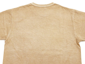 Whitesville Men's Short Sleeve Pigment-Dyed Pocket T-Shirt, Heavyweight Tubular Cotton Jersey Plain Tee, Made in Japan by Toyo Enterprises (WV79531 133 Faded Beige)