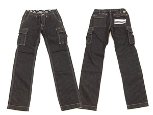 Momotaro Jeans Cargo Jeans Men's Herringbone Denim Cargo Pants Slim Fit Straight Leg 01-037