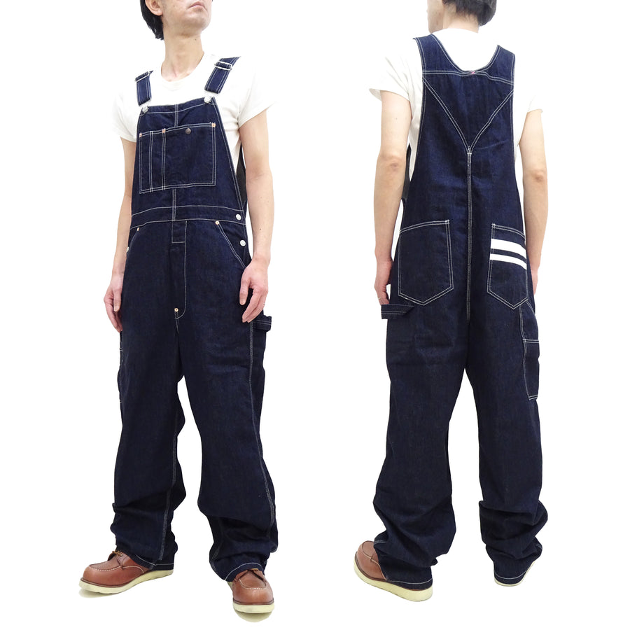 Momotaro Jeans Overalls Men's Unlined 12 Oz. Denim Bib Overall 01-5001 One-Wash