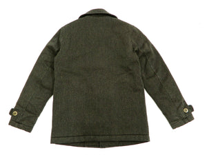 Momotaro Jeans Jacket Men's Single Breasted Bedford Cord Pea Coat Style 03-122 Gray