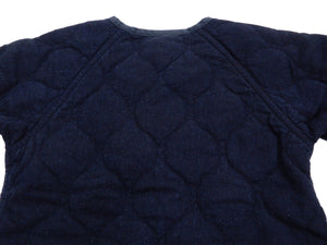 Momotaro Jeans Collarless Jacket Men's Quilted & Padded No Collar Jacket with Edge Piping 03-138