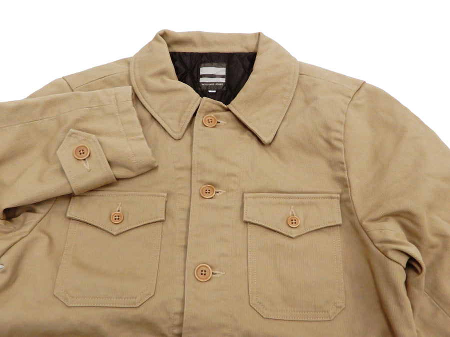 Momotaro Jeans Jacket Men's US Military Style Hip Length Modern Cotton Coat 03-178 Beige