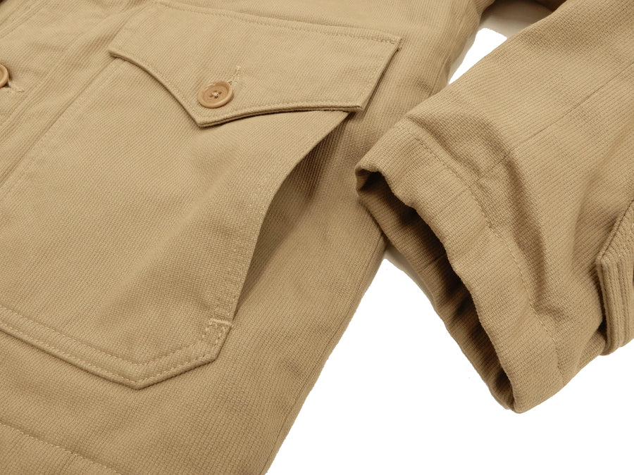 Momotaro Jeans Jacket Men's US Military Style Hip Length Modern Cotton Coat 03-178 Beige