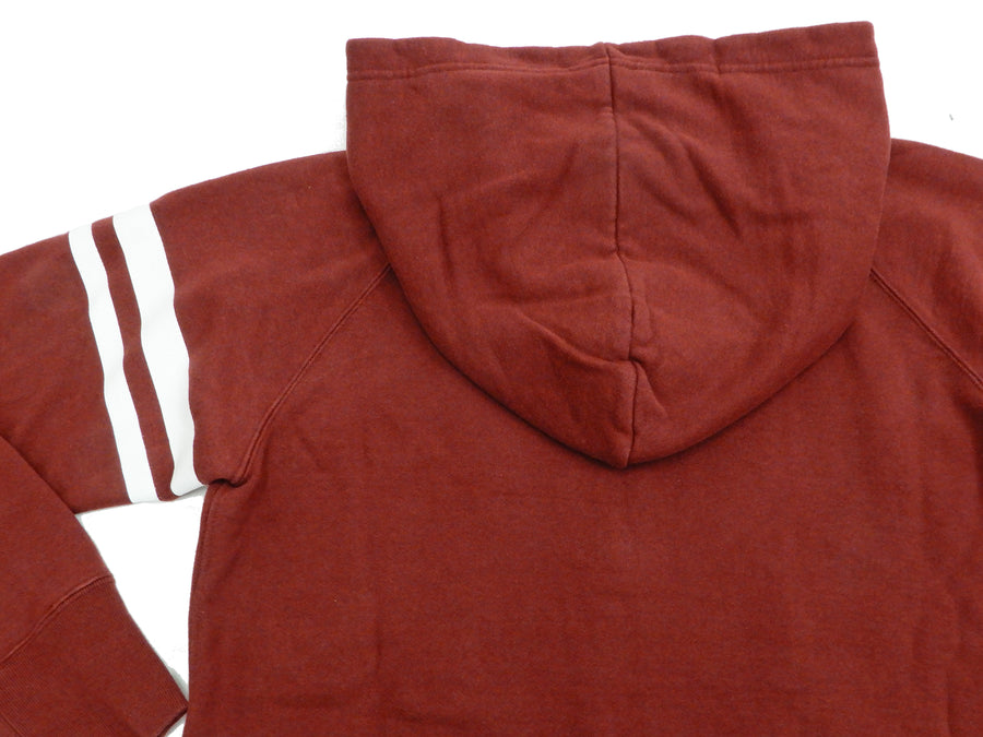 Momotaro Jeans Hoodie Men's High Neck Zip-Up Hooded Sweatshirt with GTB 07-044 Burgundy