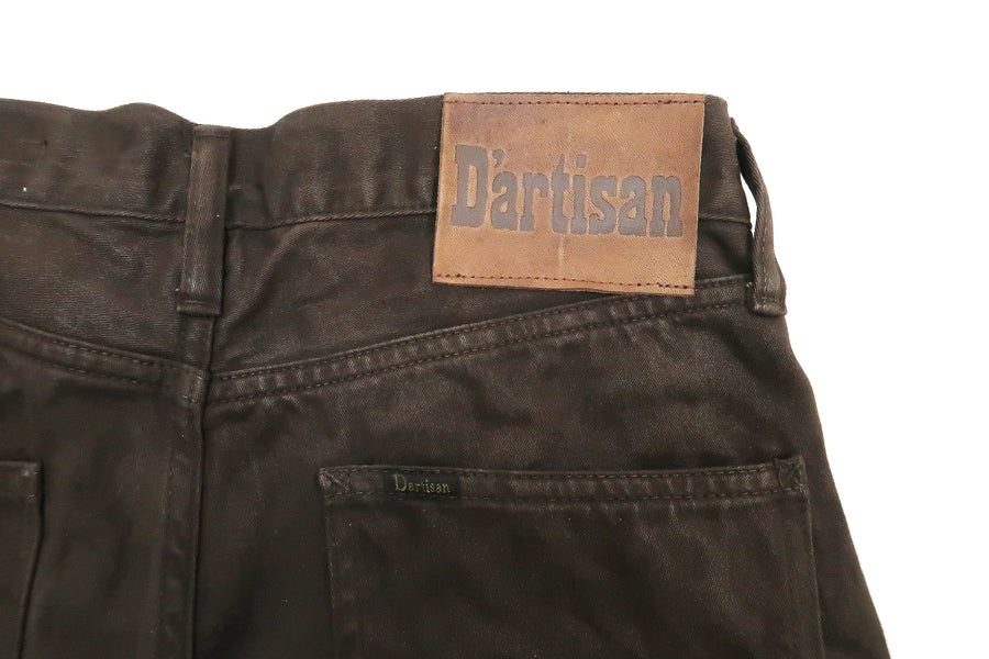 Studio D'artisan Slim Tapered Pants Men's Amami Dorozome EASTERNER Cotton Sateen Jeans with Natural Mud Dye 1852-DORO Drak-Brown