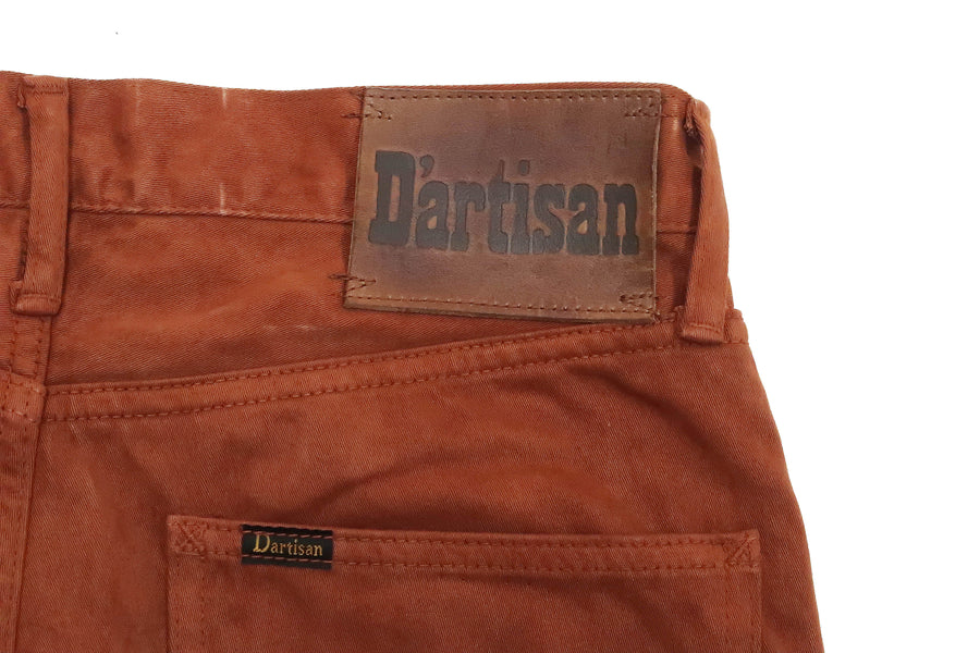 Studio D'artisan Slim Tapered Pants Men's Amami Dorozome EASTERNER Cotton Sateen Jeans with Natural Mud Dye 1852-DORO Brown
