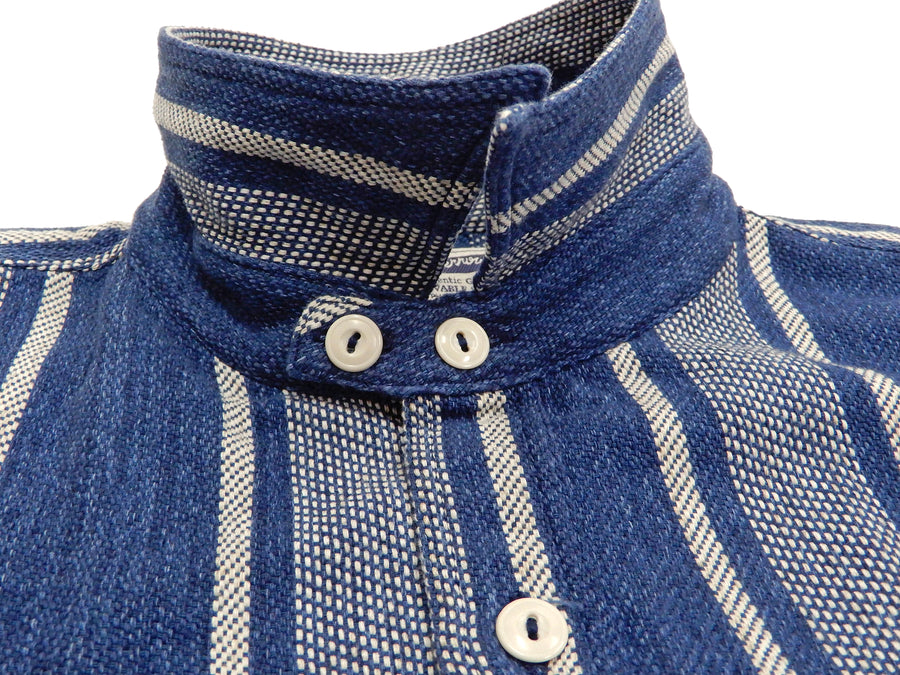 Pherrow's Multi Striped Flannel Shirt Mens Long Sleeve Button Up Shirt 20W-720WS Navy-Blue