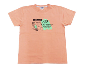 Pherrow's T-Shirt Men's Loopwheeled Short Sleeve Graphic Tee Pherrows 21S-PT10 Salmon-Pink