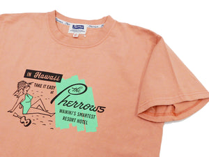 Pherrow's T-Shirt Men's Loopwheeled Short Sleeve Graphic Tee Pherrows 21S-PT10 Salmon-Pink