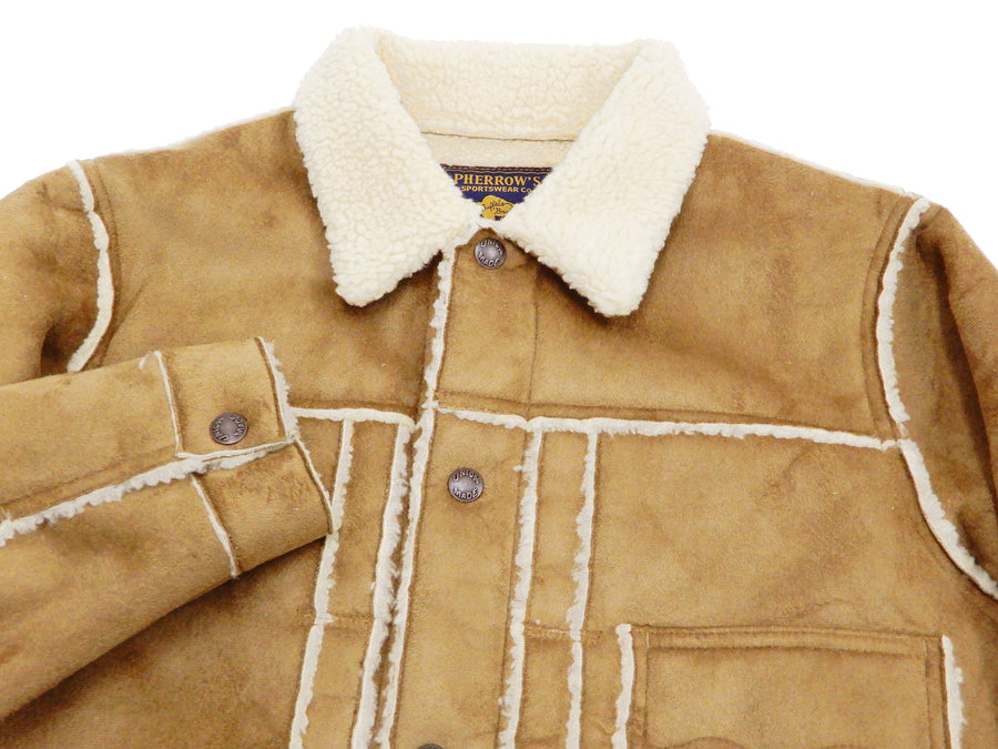 Pherrow's Sherpa Lined Denim Jacket Men's Shearling Rancher Jacket