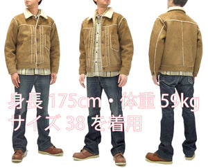 Pherrow's Faux Mouton Sherpa Jacket Men's Shearling Rancher Jacket Pherrows 21W-510M Camel