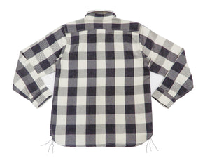 Pherrow's Plaid Flannel Shirt Mens Long Sleeve Checked Button Up Shirt 21W-720WS Off-White/Black