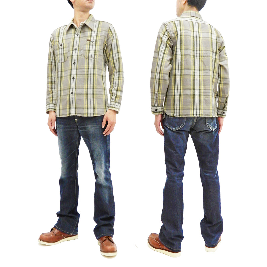 Vintage Plaid Pattern Men's Flannel Long Sleeve Button Shirt