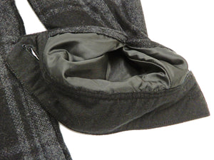 Pherrow's Wool Plaid Shirt Jacket Men's Shacket with Lightweight Lining Pherrows 21W-PCSJ2 Gray/Black