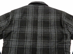 Pherrow's Wool Plaid Shirt Jacket Men's Shacket with Lightweight Lining Pherrows 21W-PCSJ2 Gray/Black