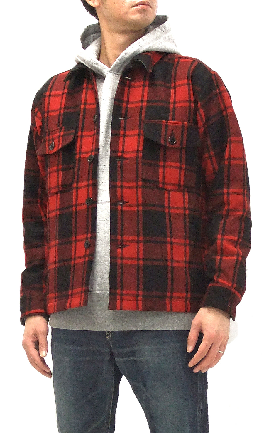 Pherrow's Wool Plaid Shirt Jacket Men's Shacket with Lightweight Linin –  RODEO-JAPAN Pine-Avenue Clothes shop
