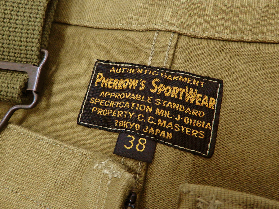 Pherrow's Men's Bib Overall U.S.Navy Deck Pants Military Style Overalls Pherrows 21W-PNOA1 Khaki