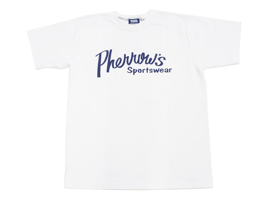 Pherrow's T-Shirt Men's Loopwheeled Short Sleeve Logo Graphic Tee Pherrows 23S-PT1 White