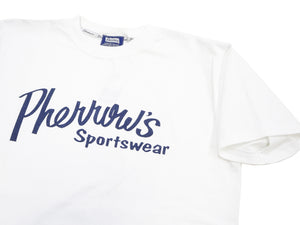 Pherrow's T-Shirt Men's Loopwheeled Short Sleeve Logo Graphic Tee Pherrows 23S-PT1 White