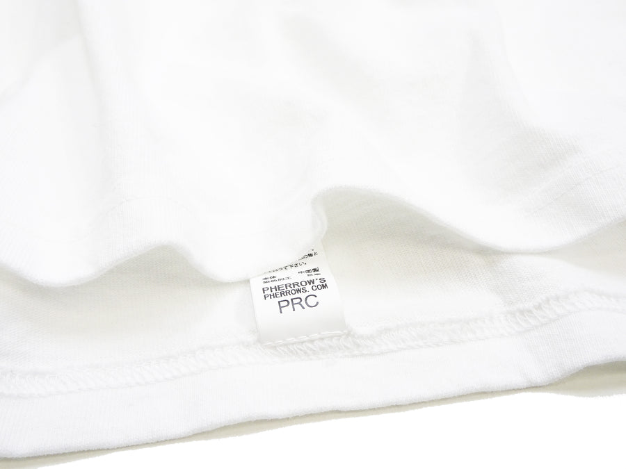 Pherrow's T-Shirt Men's Loopwheeled Short Sleeve Logo Graphic Tee Pherrows 23S-PT1 White