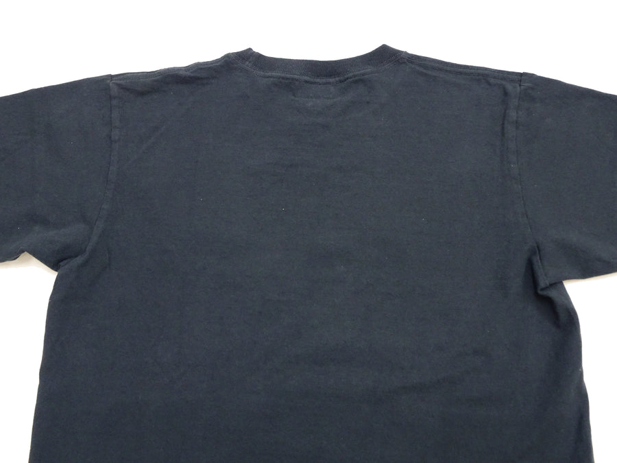 Pherrow's T-Shirt Men's Loopwheeled Short Sleeve Buffalo Graphic Tee Pherrows 23S-PT2 Slate-Black (a slightly bluish black)
