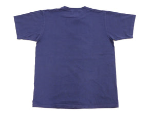 Pherrow's T-Shirt Men's Loopwheeled Short Sleeve Buffalo Graphic Tee Pherrows 23S-PT2 Faded-Dark-Blue