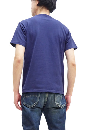 Pherrow's T-Shirt Men's Loopwheeled Short Sleeve Buffalo Graphic Tee Pherrows 23S-PT2 Faded-Dark-Blue