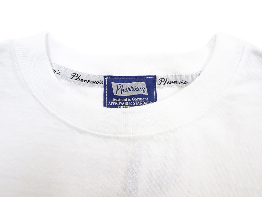 Pherrow's T-Shirt Men's Loopwheeled Short Sleeve Buffalo Graphic Tee Pherrows 23S-PT2 White