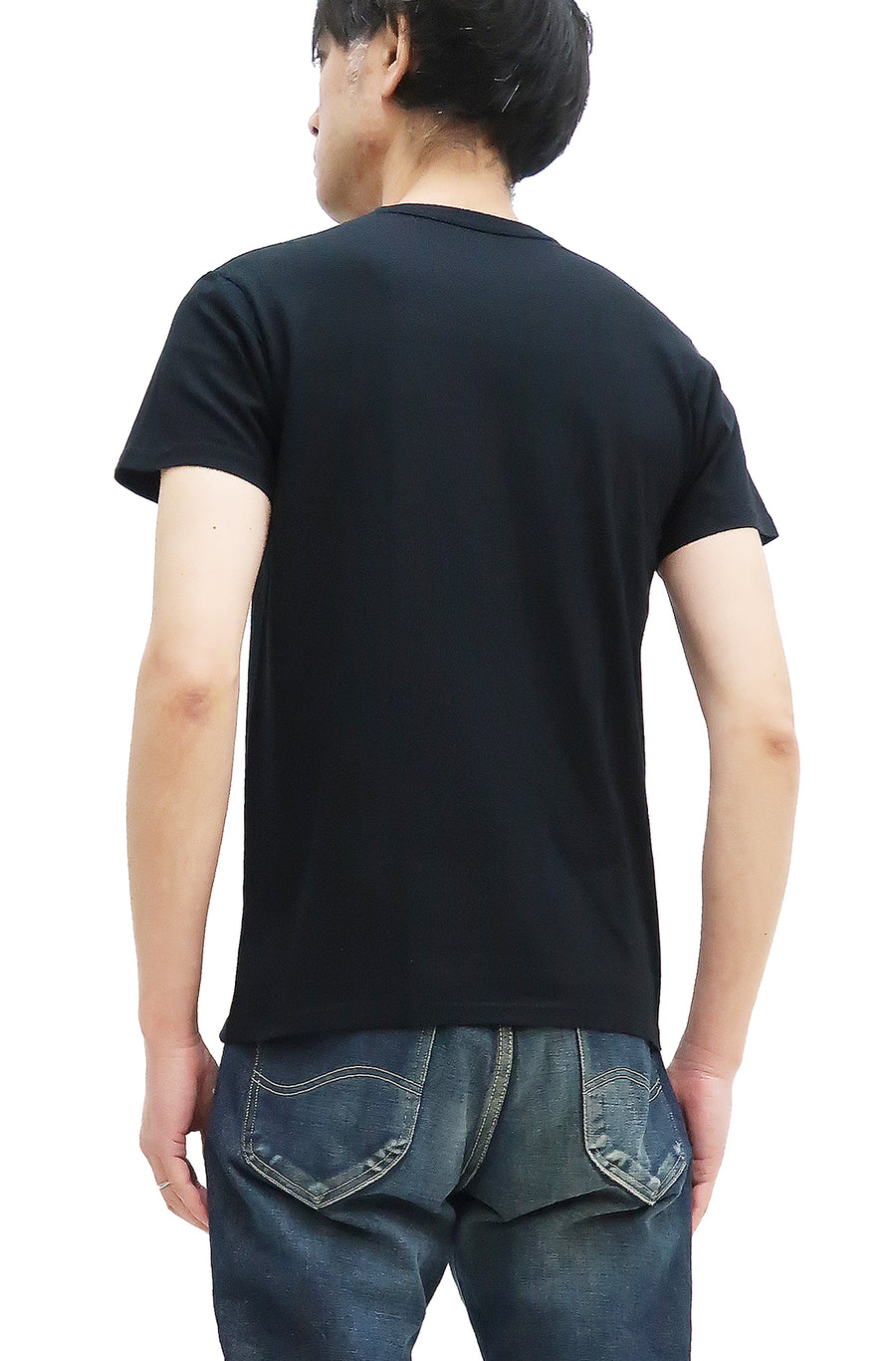 Pherrows 2-Pack T-shirts Men's Pack of two T-shirts Plain Solid Color Lightweight Short Sleeve Loopwheel Tee Pherrow's 2PACK-TEE Black