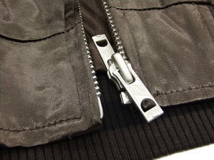 Japanesque Japanese Souvenir Jacket 3RSJ-015 goldfish Men's Sukajan Charcoal-Gray/Black
