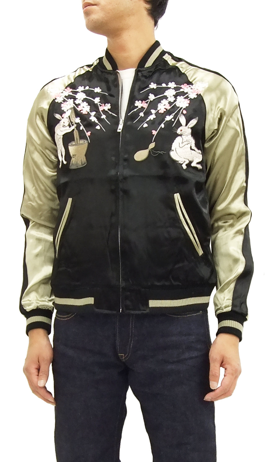 Japanesque Japanese Souvenir Jacket 3RSJ-023 Moon rabbit Men's