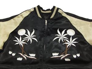 Japanesque Japanese Souvenir Jacket 3RSJ-026 Hawaii Men's Sukajan Black/Beige