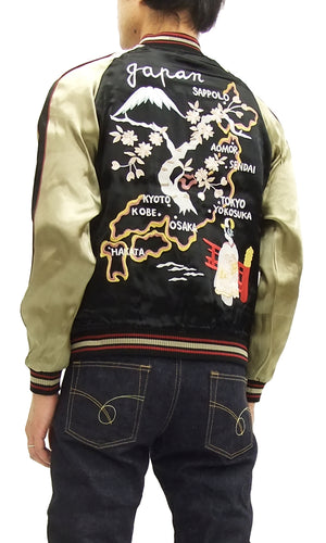 Japanesque Japanese Souvenir Jacket 3RSJ-029 Japan map Men's