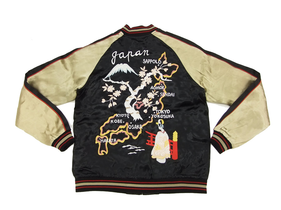 Japanesque Japanese Souvenir Jacket 3RSJ-029 Japan map Men's