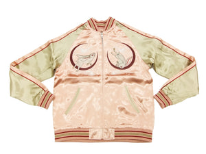 Japanesque Script Japanese Souvenir Jacket 3RSJ-037 Rabbit Men's Sukajan Pink/Gold