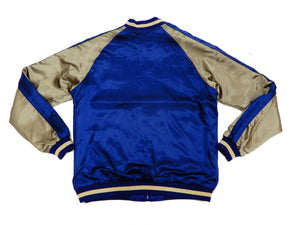 Japanesque Men's Japanese Souvenir Jacket Whale Breach Sukajan 3RSJ-041 Navy-Blue/Beige
